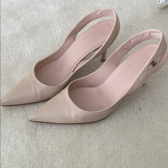 chanel nude slingbacks